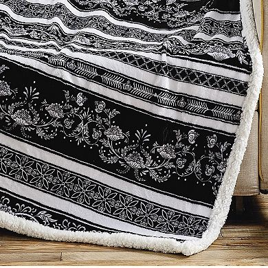 Odelia with Sherpa Plush Decorative All Season Plum Throw Blanket
