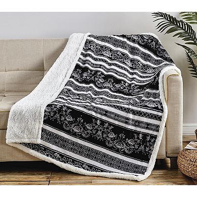 Odelia with Sherpa Plush Decorative All Season Plum Throw Blanket