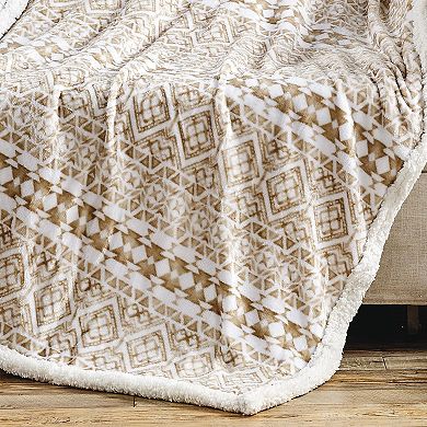 Tala with Sherpa Plush Decorative All Season Plum Throw Blanket