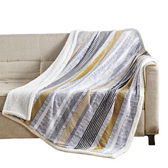 Brea with Sherpa Plush Decorative All Season Plum Throw Blanket