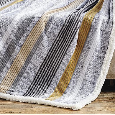 Brea with Sherpa Plush Decorative All Season Plum Throw Blanket