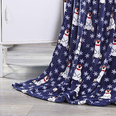 Polar Bear Plush Decorative All Season Plum Throw Blanket