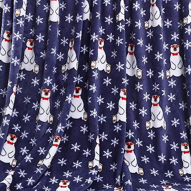 Polar Bear Plush Decorative All Season Plum Throw Blanket