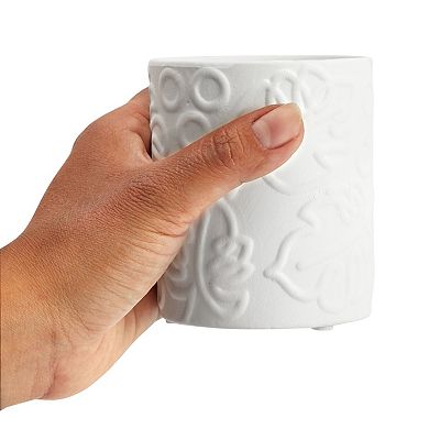 Set of 4 Paint Your Own Ceramic Succulent Planter Set, Bohemian Themed