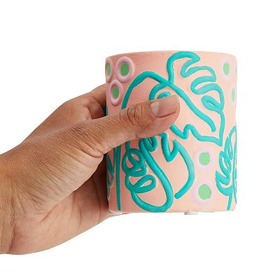 Set of 4 Paint Your Own Ceramic Succulent Planter Set, Bohemian Themed