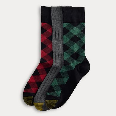 Men's GOLDTOE® 3-pk. Holiday Hampton Crew Socks