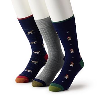 Men's GOLDTOE® 3-pack Holiday Hampton Crew Socks
