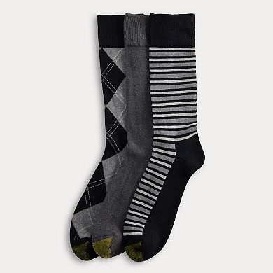 Men's GOLDTOE® 3-pk. Comfort Argyle Crew Socks