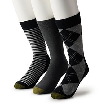 Men's GOLDTOE® 3 pk Comfort Argyle Crew Socks