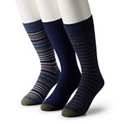 Gold Toe Men's Moisture Control Canterbury Crew Dress Socks (3 Pair
