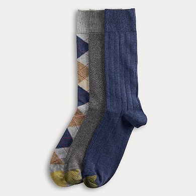 Men's GOLDTOE® 3-pk. Heirloom Argyle Crew Socks
