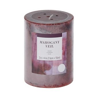 Sonoma Goods For Life™ 3" x 4" Mottled Pillar Candle – Mahogany Veil