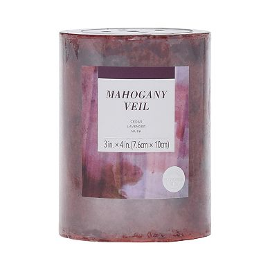 Sonoma Goods For Life™ 3" x 4" Mottled Pillar Candle – Mahogany Veil
