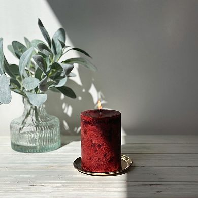 Sonoma Goods For Life™ 3" x 4" Mottled Pillar Candle – Mahogany Veil