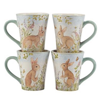 Certified International 4 pc Easter Meadow Mug Set