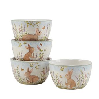 Certified International 4 pc Easter Meadow Ice Cream Bowl Set