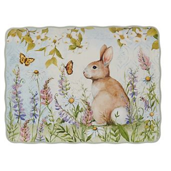 Certified International Easter Meadow Rectangular Platter