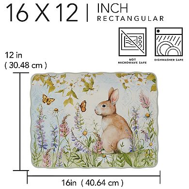 Certified International Easter Meadow Rectangular Platter