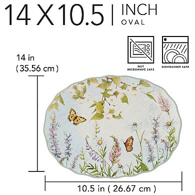Certified International Easter Meadow Oval Platter