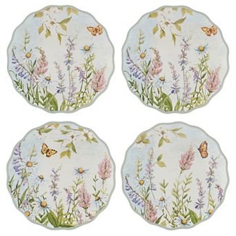 Certified International 4 pc Easter Meadow Canape Plate Set