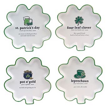 Certified International 4 pc St. Patrick's Day Shamrock Plate Set
