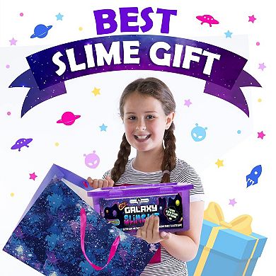 Galaxy Slime Kit, Fun Slime Set with Glow in The Dark Stickers