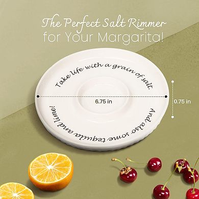 Ceramic Margarita Salt Rimmer Set Of 2 - Premium Rimmer For Drinks