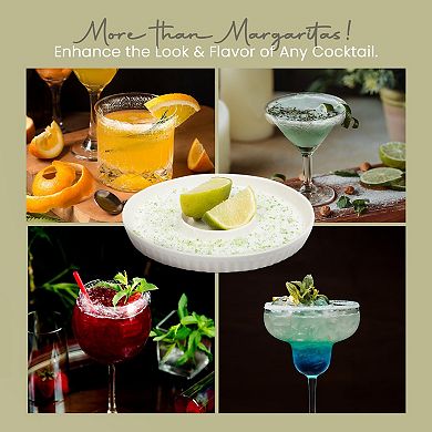 Ceramic Margarita Salt Rimmer Set Of 2 - Premium Rimmer For Drinks