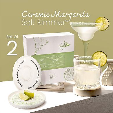 Ceramic Margarita Salt Rimmer Set Of 2 - Premium Rimmer For Drinks