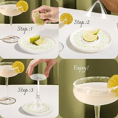Ceramic Margarita Salt Rimmer Set Of 2 - Premium Rimmer For Drinks