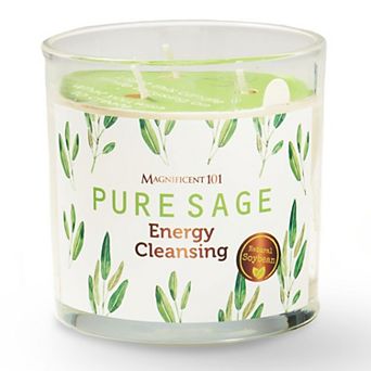 Pure Sage Aromatherapy Candle 14 Oz - 56 Hour Burn, Soy Wax Glass Candle