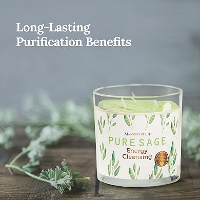 Pure Sage Aromatherapy Candle 14 Oz - 56 Hour Burn, Soy Wax Glass Candle