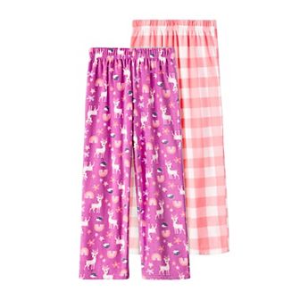 Girls 4-12 Cuddl Duds® 2 pc Open Leg Pajama Pants Set