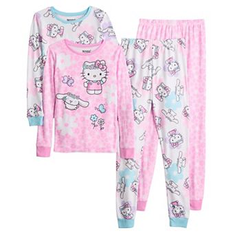 Girls 4-10 Hello Kitty 4 pc Long Sleeve Pajama Tops & Pajama Bottoms Set