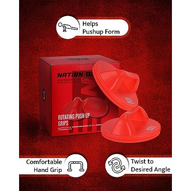 Rotating Push Up Bars, Pushup Handles For Floor With Wide Grips, Non Slip Pads