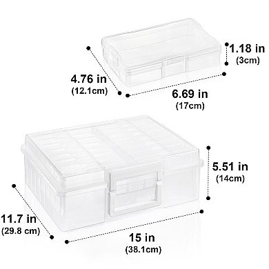 Sorbus Clear Durable Box with 16 Cases (4" x 6") - Great for Photo Organization and Craft Storage