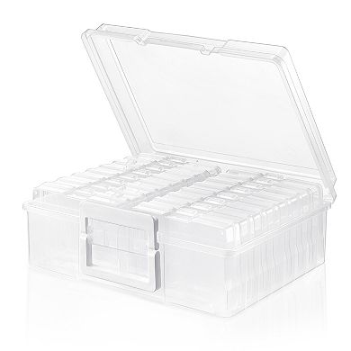 Sorbus Clear Durable Box with 16 Cases (4" x 6") - Great for Photo Organization and Craft Storage