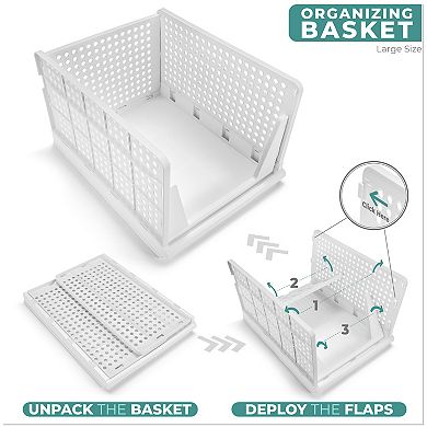 Sorbus 3 Tier Large Open Front Plastic Stand - for closets, bedrooms, bathrooms, or pantries