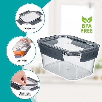 Sorbus 16Pc Airtight Clear Plastic Food Storage Containers with Lids - BPA Free, Leak Proof