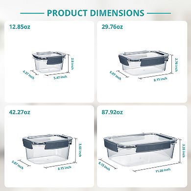 Sorbus 16Pc Airtight Clear Plastic Food Storage Containers with Lids - BPA Free, Leak Proof