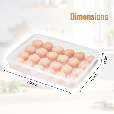 Sorbus Set of 2 Egg Containers with Lids - Stackable & Portable Dispenser (Holds 48-Egg)