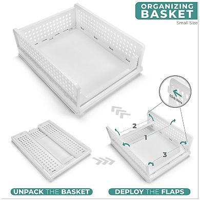 Sorbus 4 Tier Small Open Front Plastic Stand - for closets, bedrooms, bathrooms, or pantries