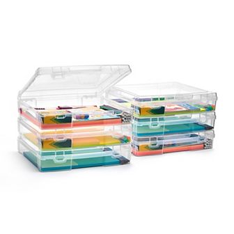 Sorbus 6 Thick 10"x12" Clear Storage Cases - Snap Closure, Ideal for Board Games, Crafts, and more