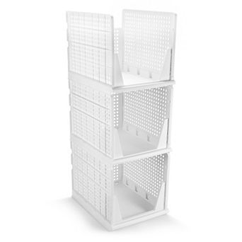 Sorbus 3 tier Extra Large Open Front Plastic Stand - for closets, bedrooms, bathrooms, or pantries