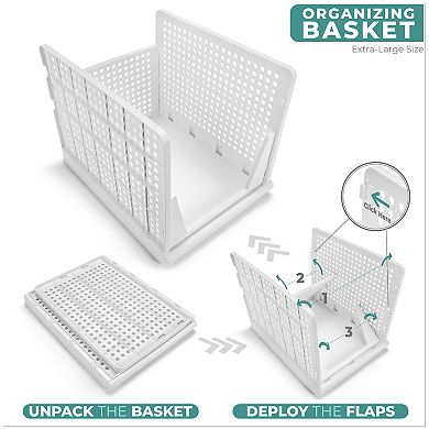 Sorbus 3 Tier Extra Large Open Front Plastic Stand - for closets, bedrooms, bathrooms, or pantries