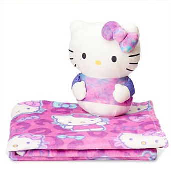 Sanrio Hello Kitty Hello Hugs Silk Touch Throw Blanket, 50×60 in and 11 inch Plush Set