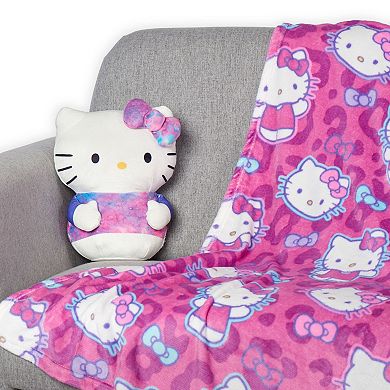 Sanrio Hello Kitty Hello Hugs Silk Touch Throw Blanket 40X50 inches and Hugger Set 11 inches