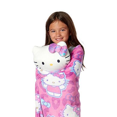 Sanrio Hello Kitty Hello Hugs Silk Touch Throw Blanket 40X50 inches and Hugger Set 11 inches