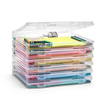 Sorbus 6 Thin 10"x12" Clear Storage Cases - Snap Closure, Ideal for Board Games, Crafts, and more