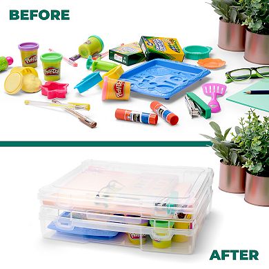 Sorbus 6 Thin 10"x12" Clear Storage Cases - Snap Closure, Ideal for Board Games, Crafts, and more